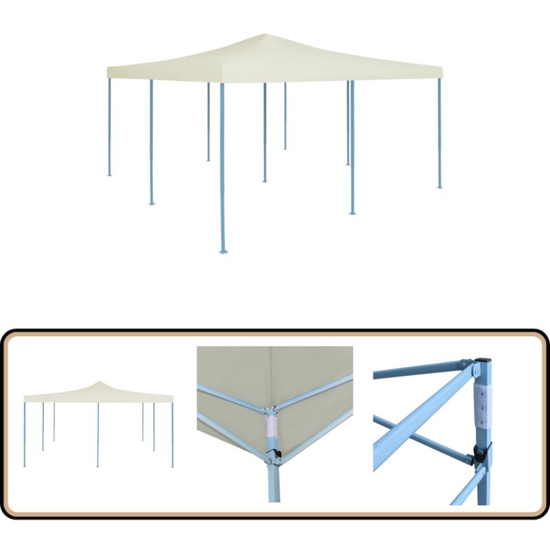 Vidaxl - Belvédère pliable 5x5 m Crème - Auvent Pliable - Gazebo - Parasol - Tente Extérieure - Abri Solaire