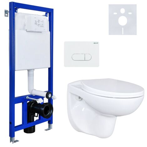 Wand Hänge WC Toilette - spülrandlos - inkl. abnehmbaren Softclose Toi