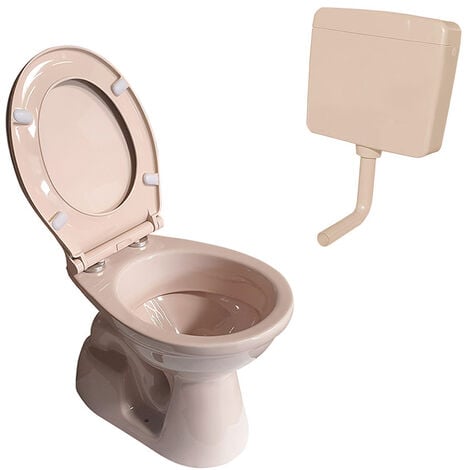 Belvit Stand WC Bahama Beige Abgang Boden mit Softclose-Deckel und Spülkasten