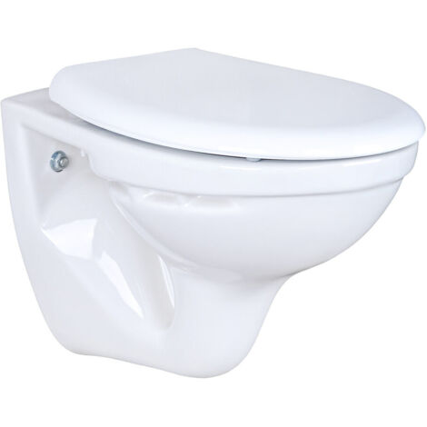 Belvit Wand Hänge WC Abgang Wand Waagerecht mit Softclose Deckel 520x360x375 cm