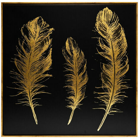 Bemalte Leinwand Federn 78 x 78 cm atmosphera