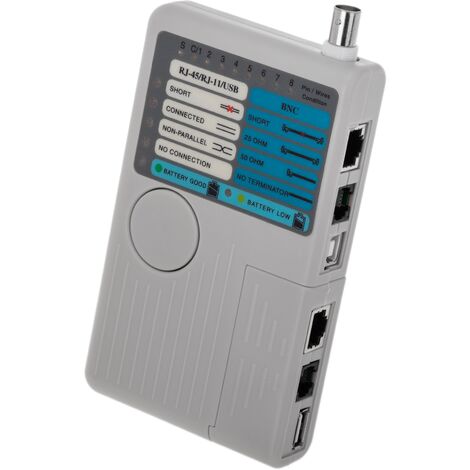 BeMatik - 4-in-1 Cable Tester (RJ45 + USB + RJ11 + BNC)