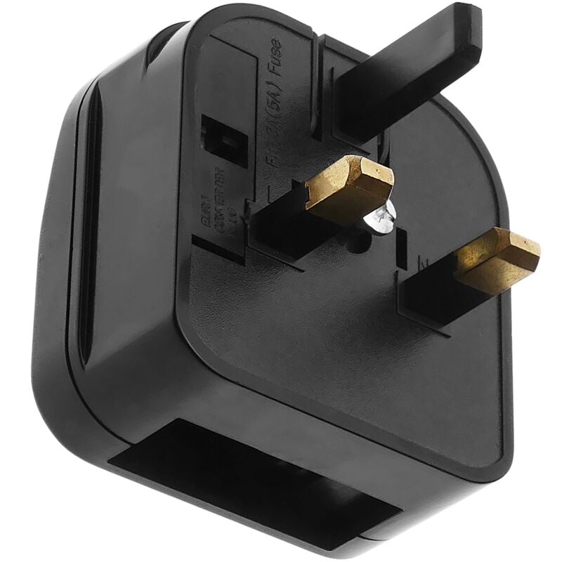 

Adaptador enchufe Europa a Reino Unido tipo clavija bipolar hembra a clavija BS1363 macho fijo - Bematik