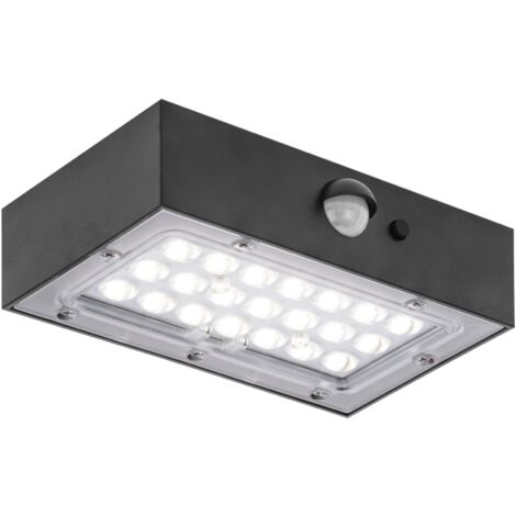 BeMatik - Applique murale solaire LED mini applique rechargeable avec capteur de mouvement et d'obscurité IP65 400 lumens avec 2 modes de fonctionnement
