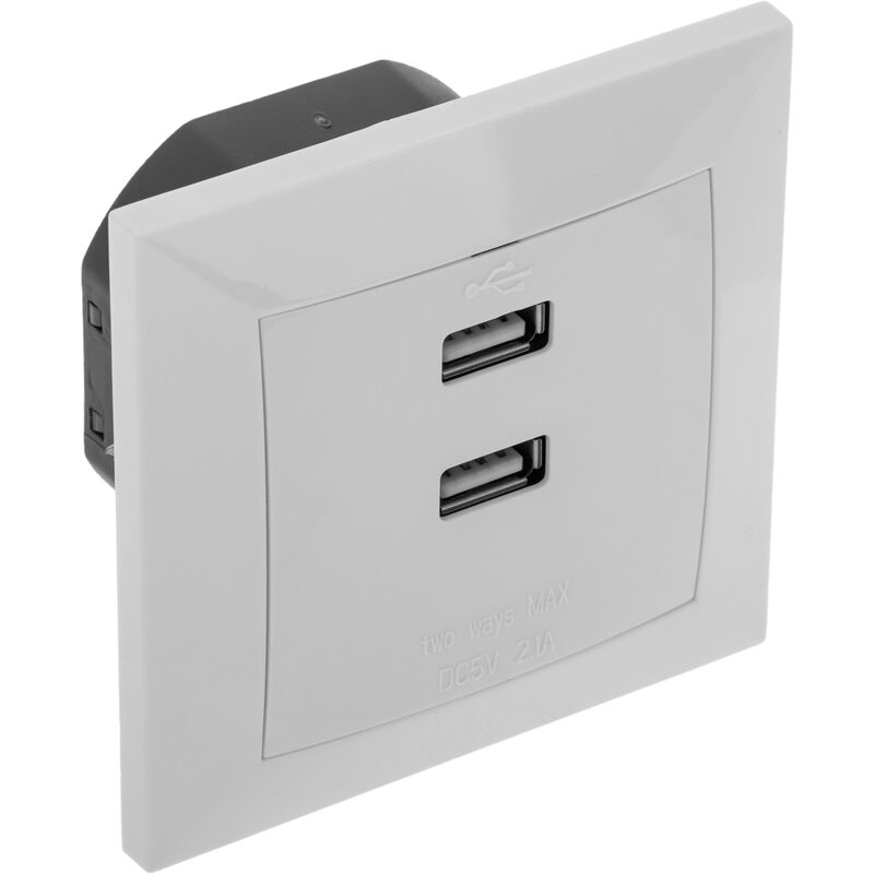 

Base de enchufe 2 x USB A hembra 80x80mm para empotrar - Bematik