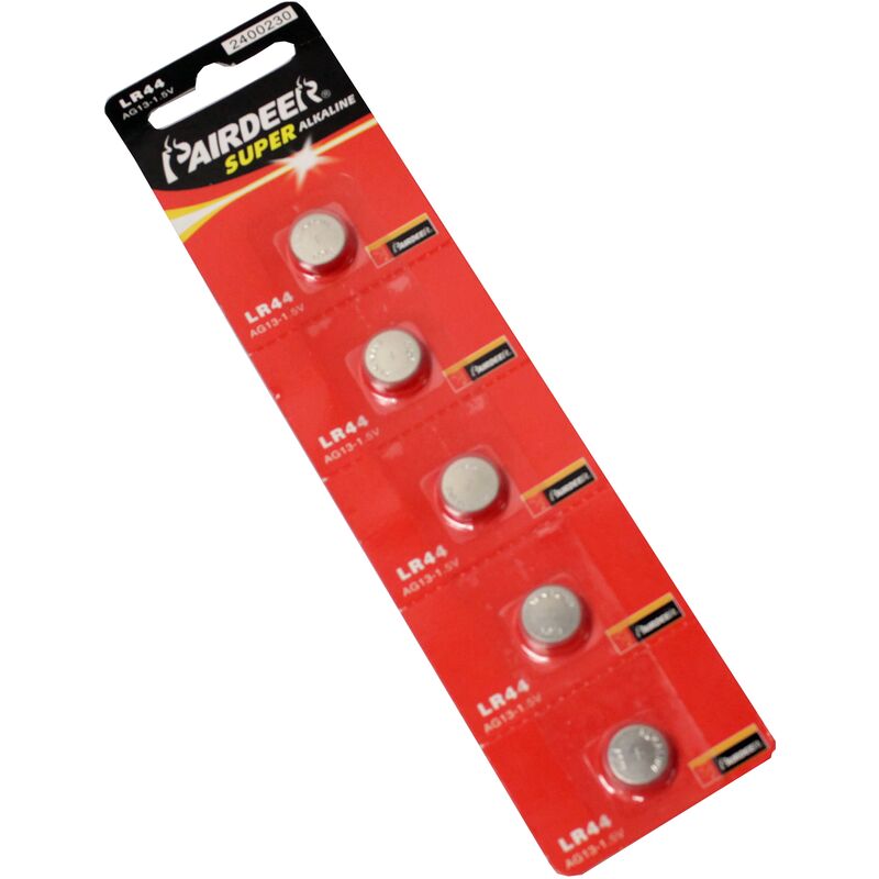 Pack of 5 units LR44 button-type alkaline batteries - Bematik