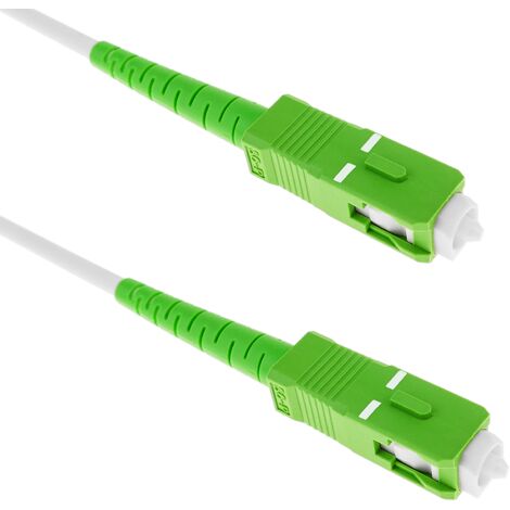 BeMatik - Câble á fibre optique SC/APC á SC/APC simplex monomodes 9/125 de 5 m OS2 blanc