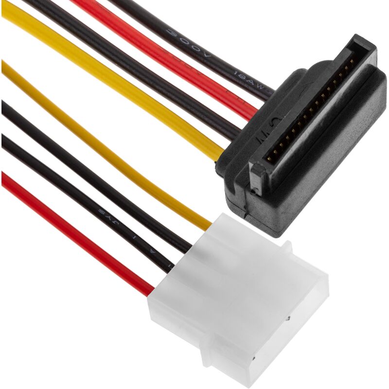 

Cable Alimentación MOLEX 4P-M (5.25) a 15P-H (SATA-Acodado) - Bematik