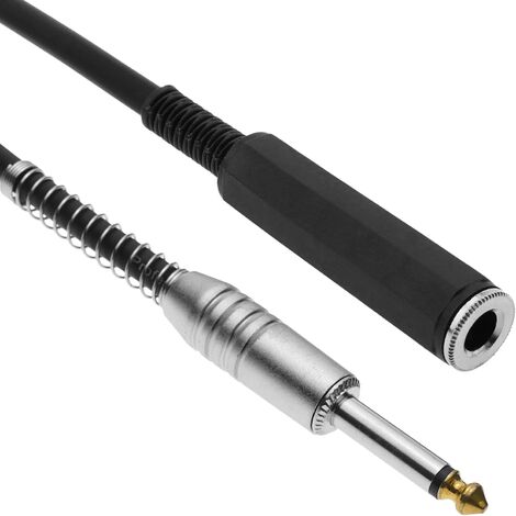 Cablematic Cable audio micrófono instrumento mono jack 6.3mm macho a hembra de 10m 