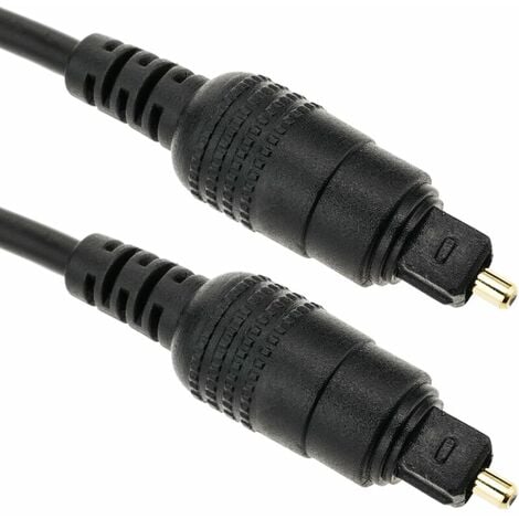 Câble optique Câble audio optique numérique Toslink Câble optique Plaqué or  Boîtier en métal Tresse en nylon pour équipement avec fibre optique Port  carré S