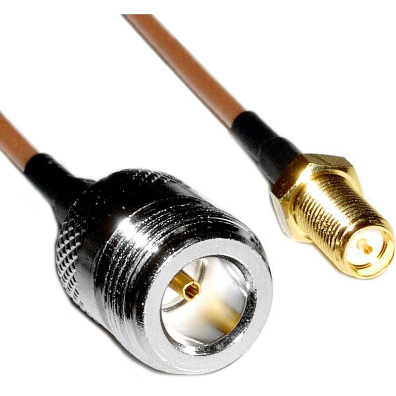 

Cable coaxial RG316 N-hembra a rSMA-hembra 20cm - Bematik