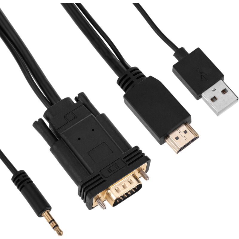 

Cable conversor HDMI a VGA con audio y alimentación USB 1,5 m - Bematik