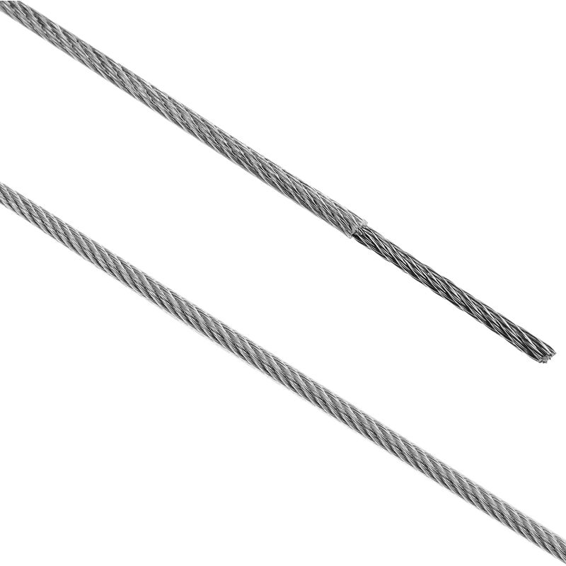 

Cable de acero inoxidable de 1,5 mm. Bobina de 10 m. Recubierto de plástico transparente - Bematik