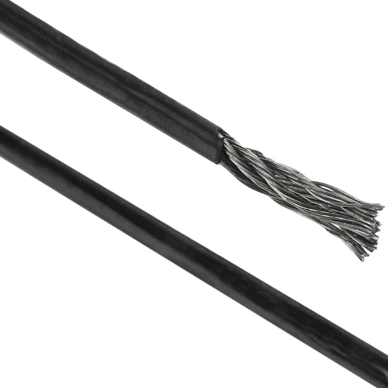 

BeMatik - Cable de acero inoxidable de 2 mm. Bobina de 25 m. Recubierto de plástico negro