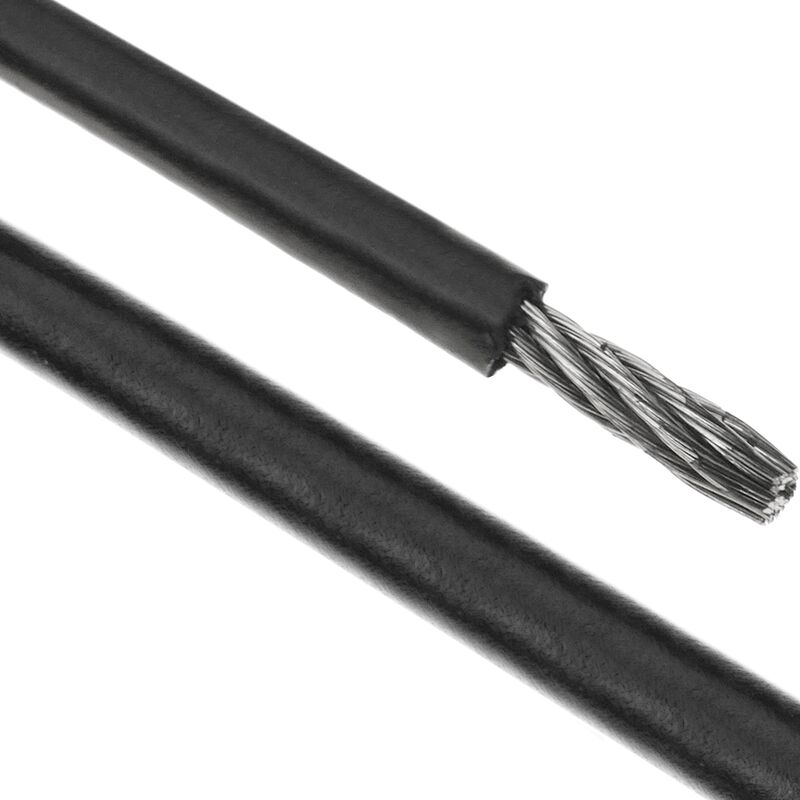 

BeMatik - Cable de acero inoxidable de 3 mm. Bobina de 100 m. Recubierto de plástico negro