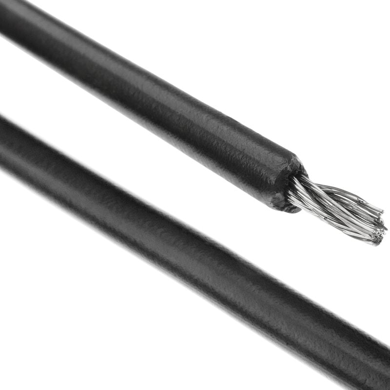 

BeMatik - Cable de acero inoxidable de 4 mm. Bobina de 100 m. Recubierto de plástico negro