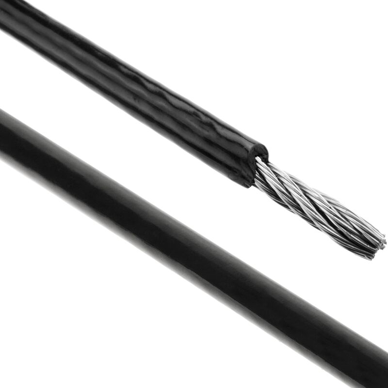

Cable de acero inoxidable de 6 mm. Bobina de 25 m. Recubierto de plástico negro - Bematik