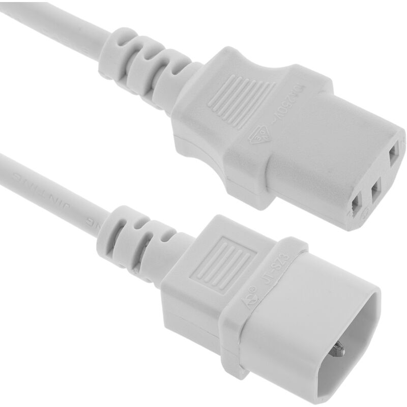 

Cable de alimentación eléctrico IEC-60320 blanco C13-C14 3 m - Bematik