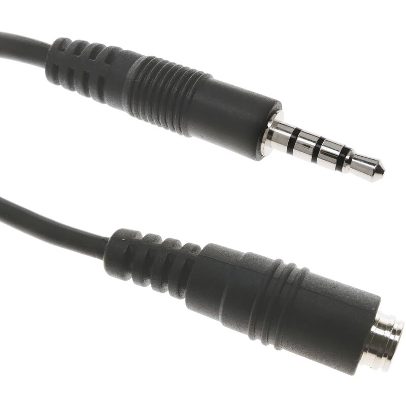 

Cable de audio auricular y micrófono minijack 4 pin 3.5mm para macho a hembra de 1m - Bematik