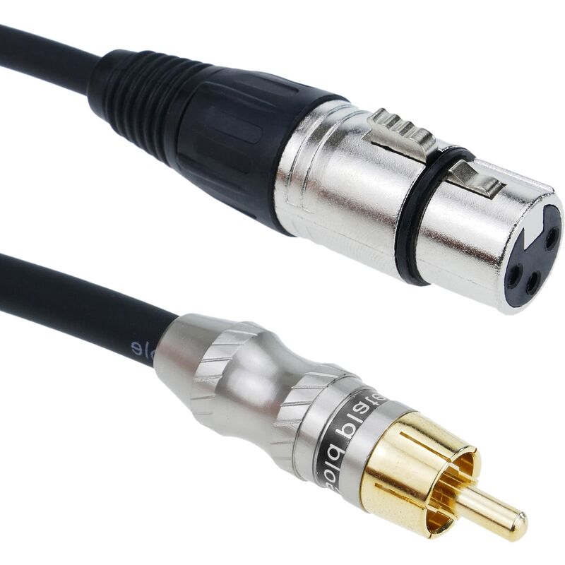 

BeMatik - Cable de audio micrófono XLR 3pin hembra a RCA macho de 3m