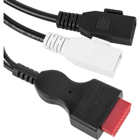 BeMatik - Cable de diagnóstico OBD2 2 pin doble macho granate compatible con Audi de 33 cm