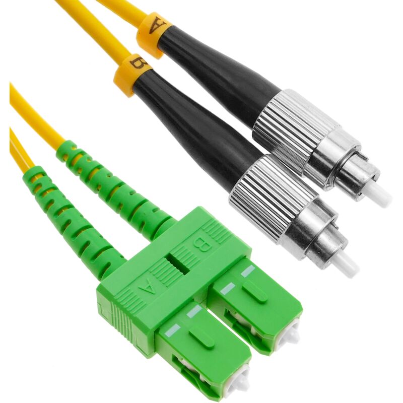 

Cable de fibra óptica FC/PC a SC/APC monomodo duplex 9/125 de 50 cm OS2 - Bematik