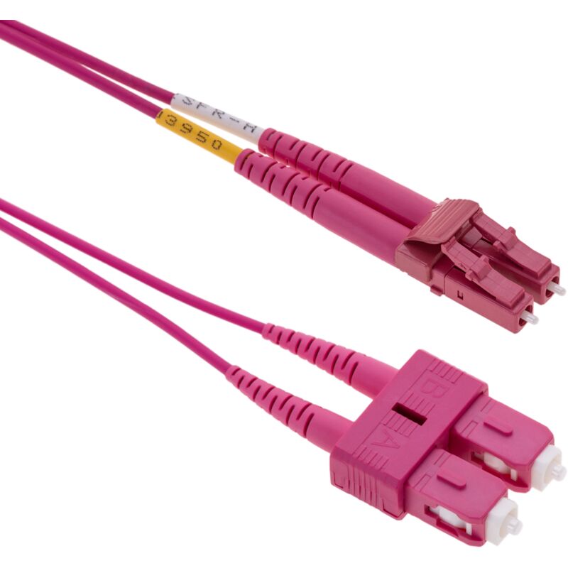 

Cable de fibra óptica OM4 multimodo MMF duplex 50µm/125µm LC-SC de 2m - Bematik