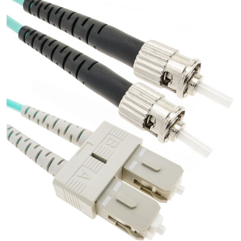 

Cable de fibra óptica OM4 multimodo MMF duplex 50µm/125µm ST-SC de 3m - Bematik