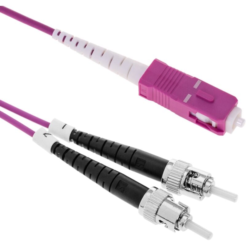 

Cable de fibra óptica OM4 multimodo MMF simplex 50µm/125µm ST-SC de 2m - Bematik