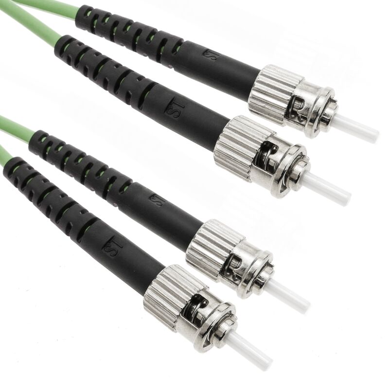 

Cable de fibra óptica OM5 multimodo duplex 50µm/125µm ST/PC a ST/PC 100Gb de 10 m - Bematik