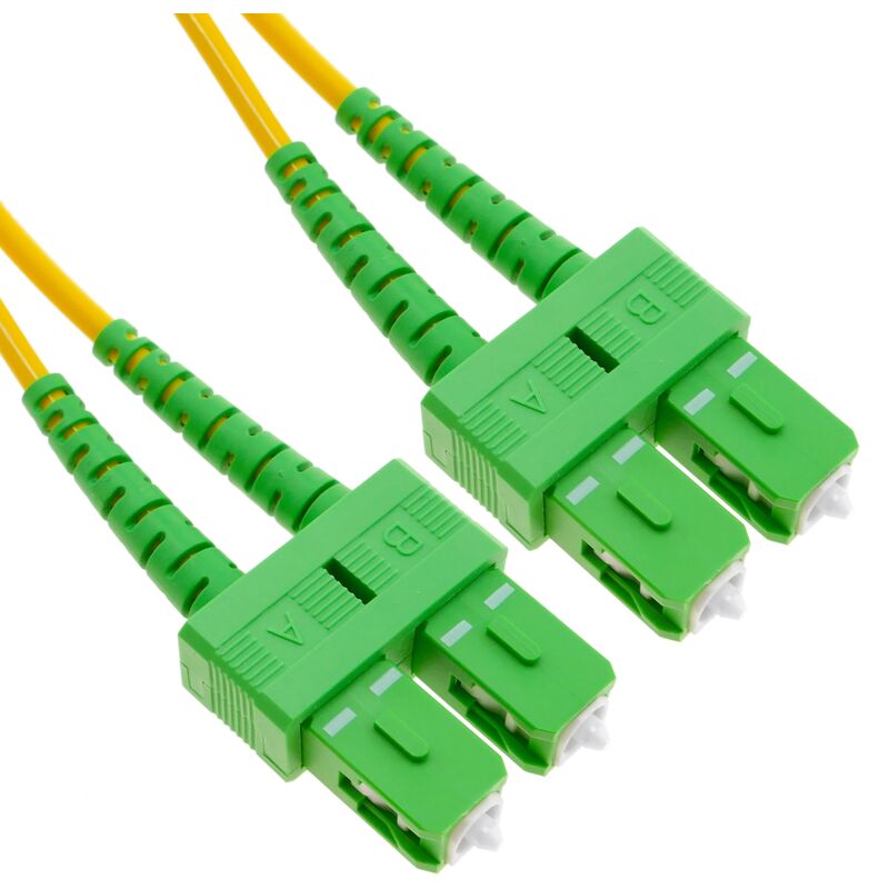 

Cable de fibra óptica SC/APC a SC/APC monomodo duplex 9/125 de 15 m OS2 - Bematik