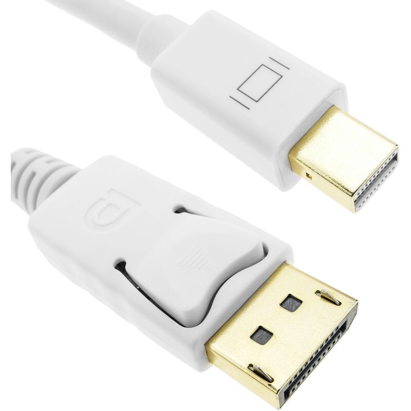 

Cable Mini Displayport a Displayport 2K 4K 1080p FullHD para audio y vídeo digital 1m blanco - Bematik