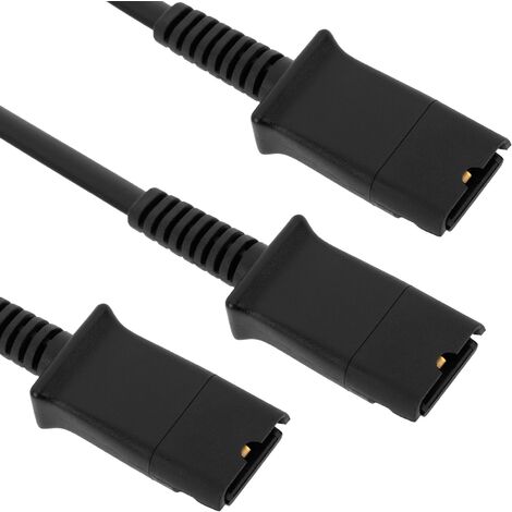 BeMatik - Cable duplicador compatible con Plantronics QD de 100cm