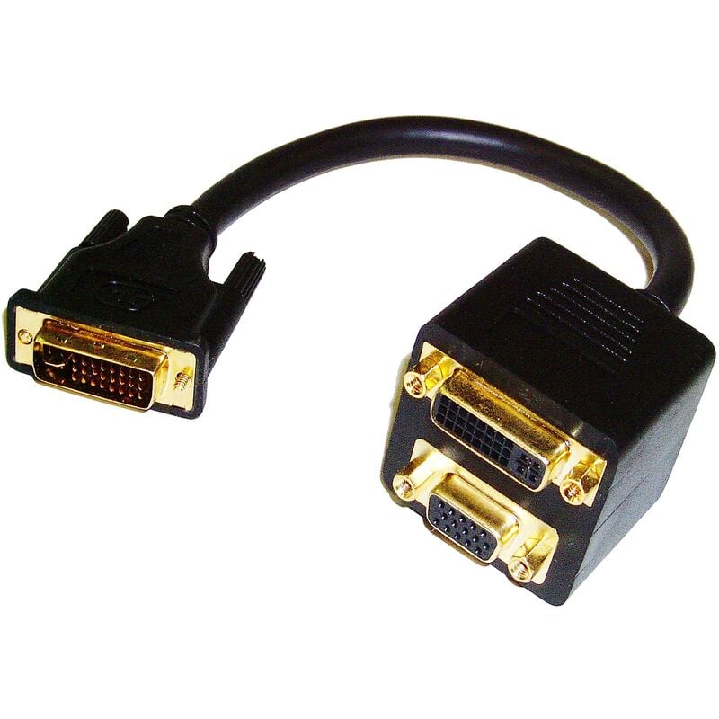 

Cable duplicador pasivo de 1 DVI a 1 DVI y 1 VGA - Bematik
