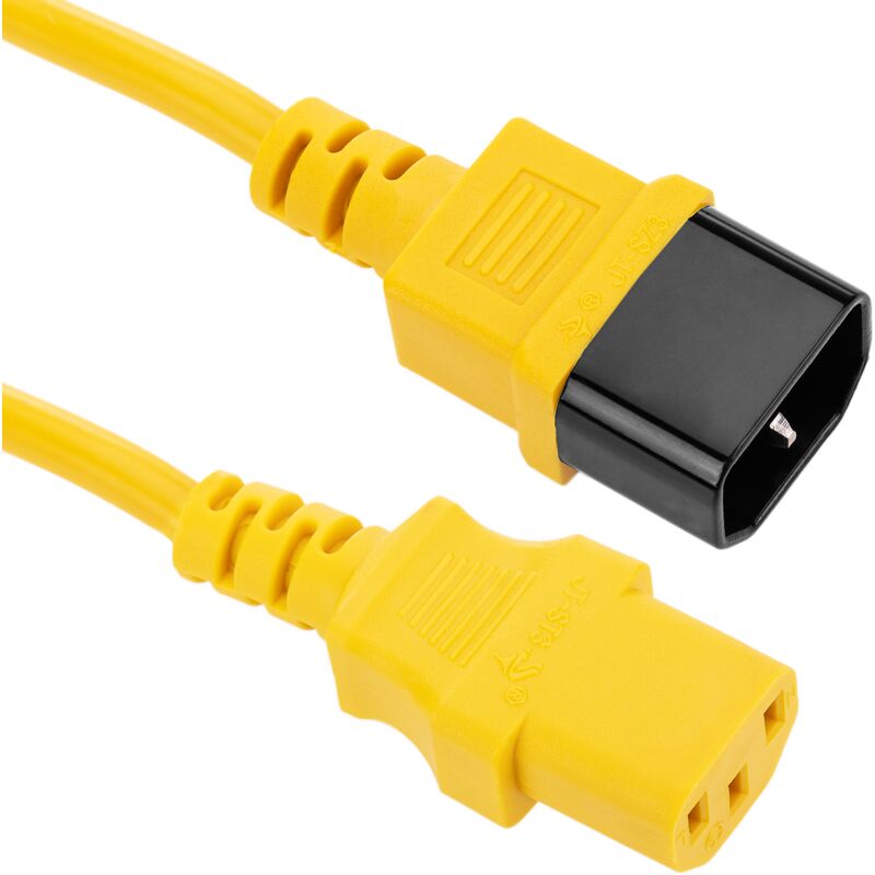 

Cable eléctrico de alimentación IEC60320 C13 a C14 de color amarillo de 1.8m - Bematik