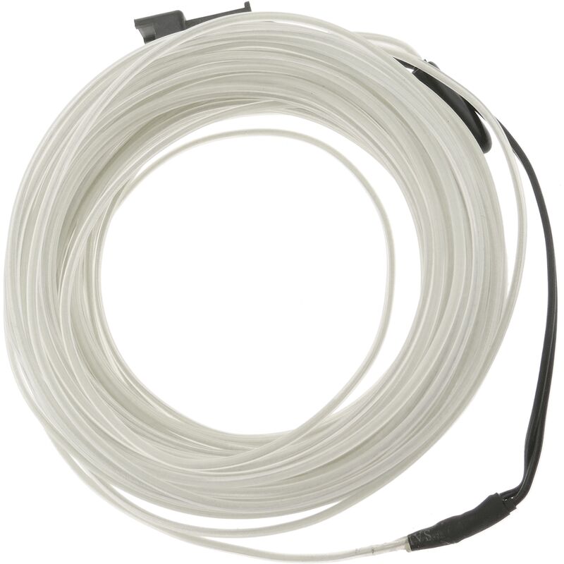 

Cable electroluminiscente transparente-blanco de 3.2mm en bobina 10m de cable conectada a 220VAC - Bematik