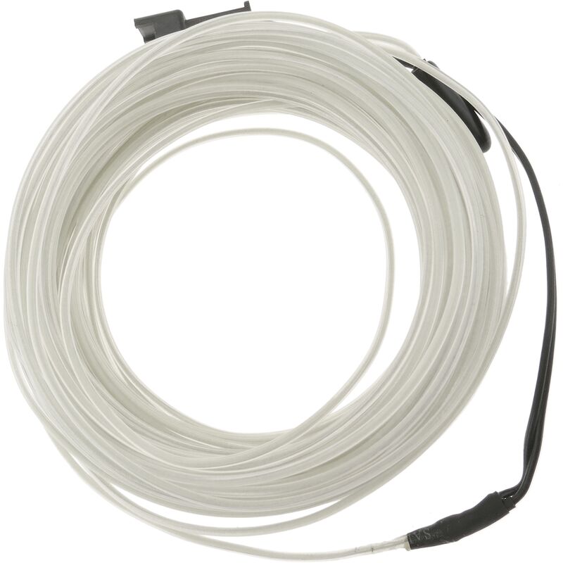 

Cable electroluminiscente transparente-blanco de 5mm en bobina 10m de cable conectada a 220VAC - Bematik