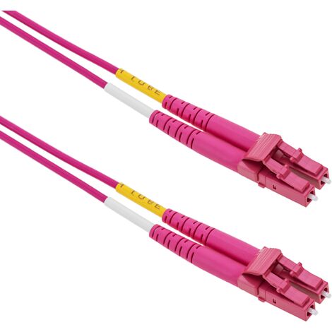 BeMatik - Câble fibre optique multimode OM4 MMF duplex 50µm/125µm LC-PC 1m