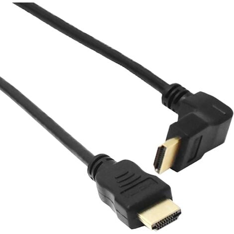 Câble d'extension de montage sur panneau HDMI coudé à droite à angle droit,  câble HDMI 2.0 haute vitesse mâle à femelle de 20 cm avec vis 