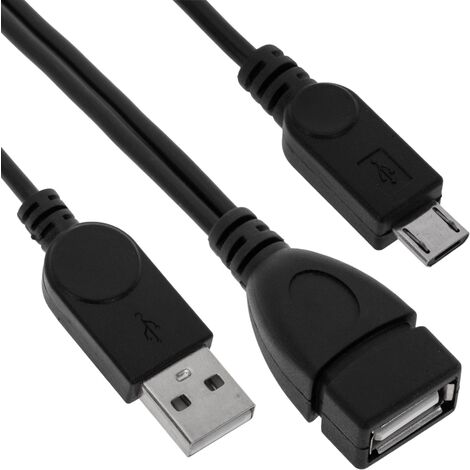 BeMatik - Câble MicroUSB OTG avec alimentation pour SmartPhones et tablettes