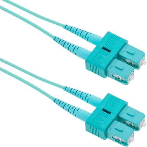 BeMatik - Cable OM3 de fibra óptica SC a SC multimodo duplex 50/125 de 5m