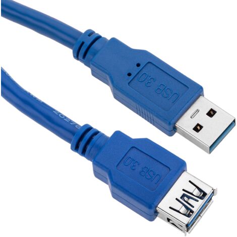 BeMatik - Câble rallonge USB 3.0 1 m Type-A Mâle à Femelle bleu