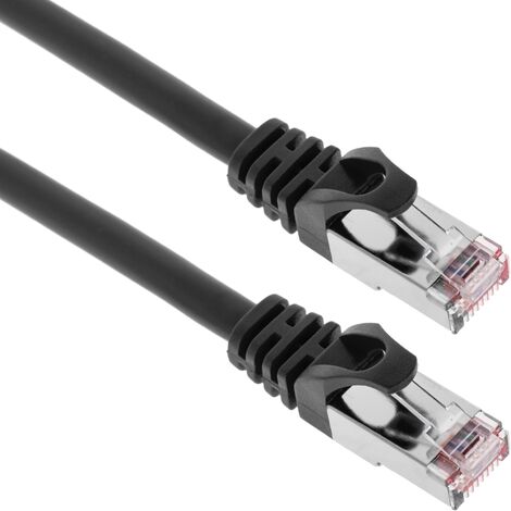 BeMatik - Câble réseau Ethernet FTP Cat.6a noir 0,25 m