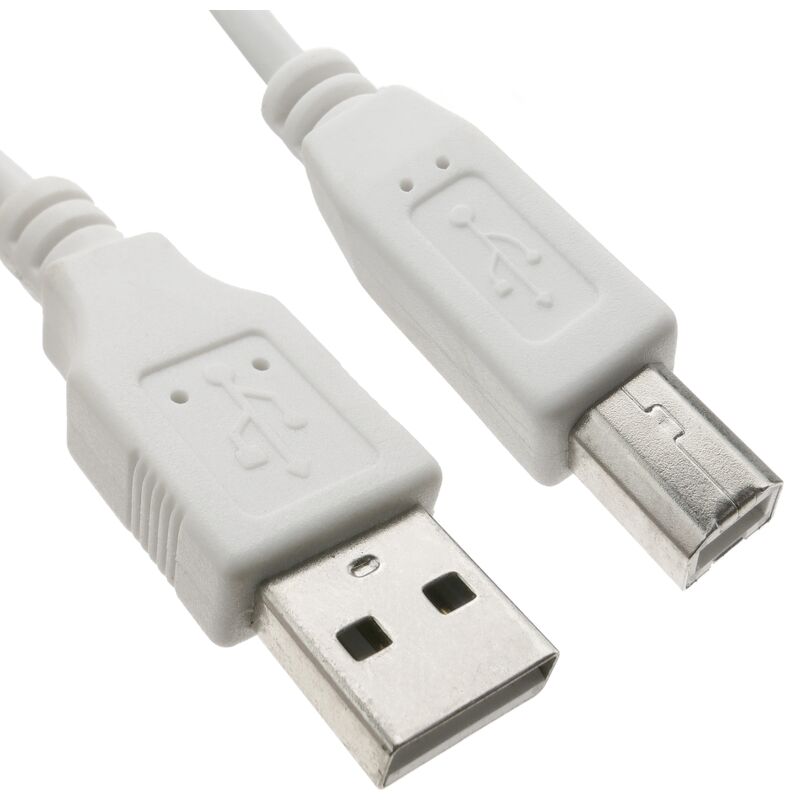 

Cable USB 2.0 AB macho blanco 1m - Bematik