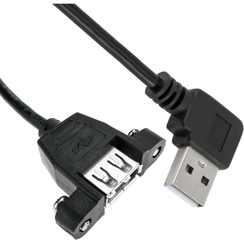 

Cable USB 2.0 tipo A Macho acodado a USB tipo A Hembra para Panel 50 cm - Bematik