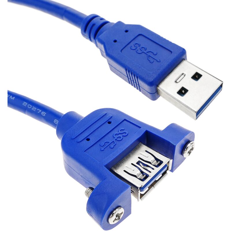 

Cable alargador USB 3.0 para empotrar en panel de 1 m tipo A Macho a Hembra - Bematik