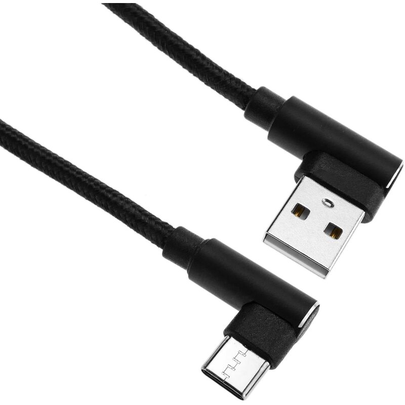 

Cable USB A 2.0 acodado a USB C acodado 50 cm trenzado - Bematik