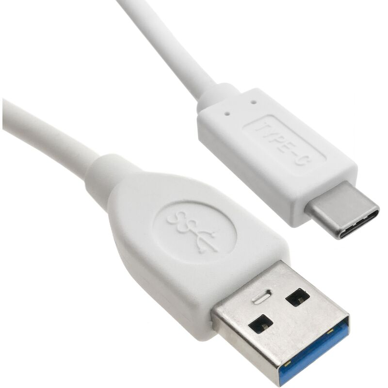 

Cable USB-C 3.0 macho a USB-A 3.0 macho de 3 m color blanco - Bematik