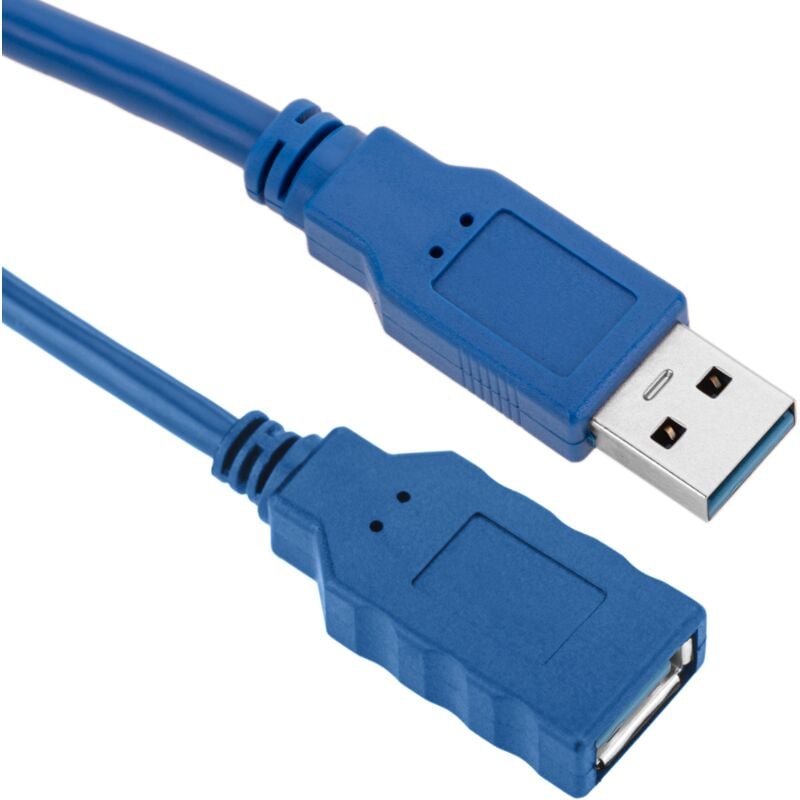 BeMatik - Câble rallonge USB 3.0 1 m Type-A Mâle à Femelle bleu