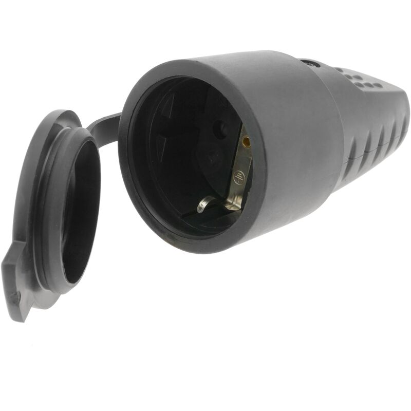 

Clavija enchufe schuko recto hembra IP44 negro - Bematik